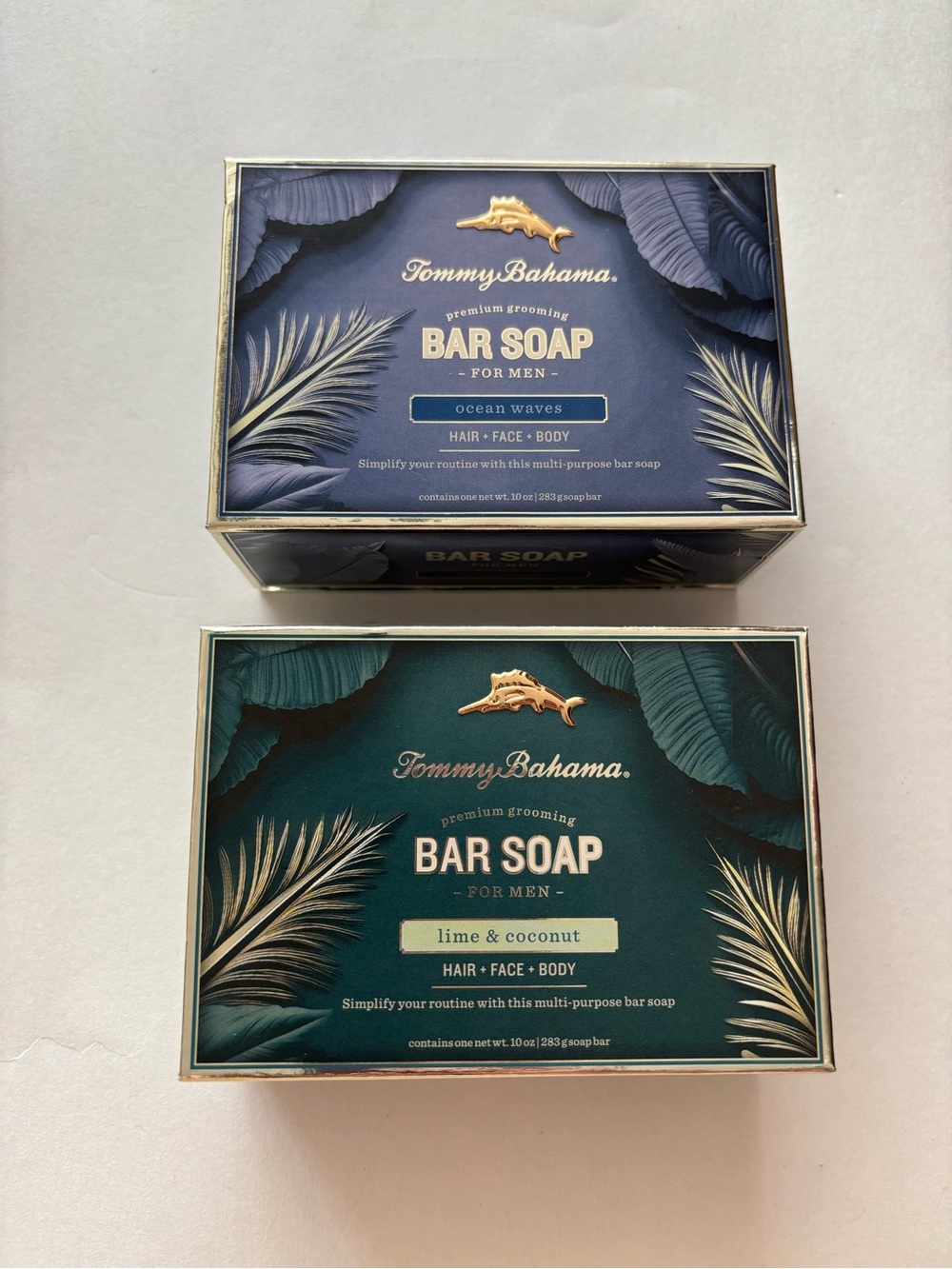 Lot of 2 Tommy Bahama Men's 3-in-1 Bar Soaps 10 oz  Ocean Waves & Lime Coconut